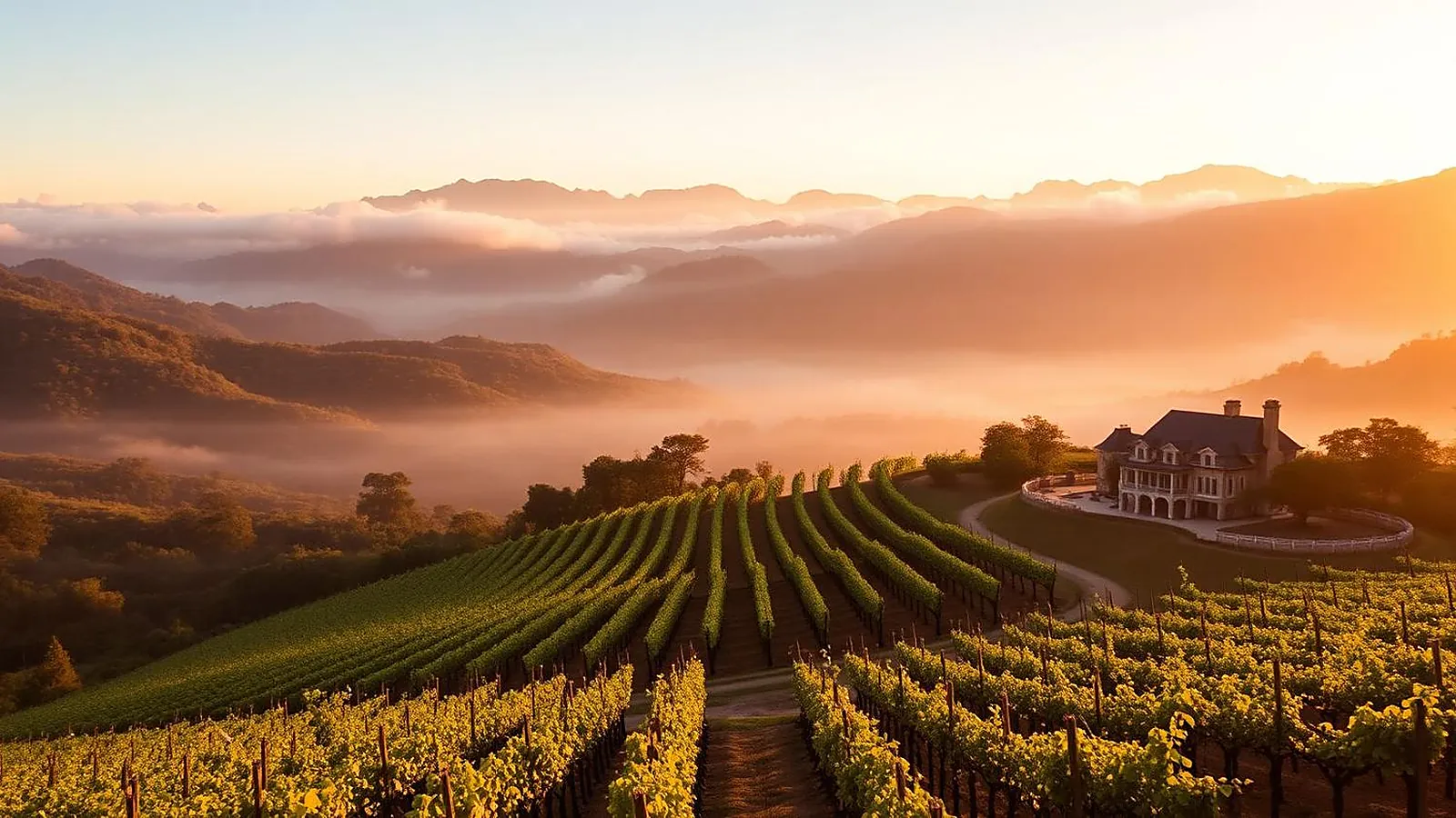 Vinhedos da Serra Gaúcha ao amanhecer, destino da experiência Essence Italínea